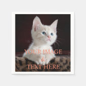 Aangepaste eigen foto en tekst servet (Voorkant)