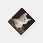 Aangepaste eigen foto en tekst servet (Hoek)