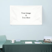 Aangepaste eigen foto en tekst spandoek (Beurs)