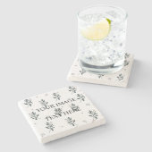 Aangepaste eigen foto en tekst stenen onderzetter (Zijkant)