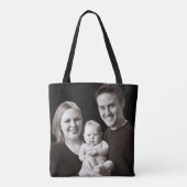 Aangepaste eigen foto en tekst tote bag (Achterkant)
