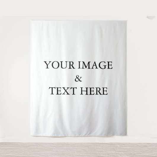 Aangepaste eigen foto en tekst wandkleed (Voorkant)