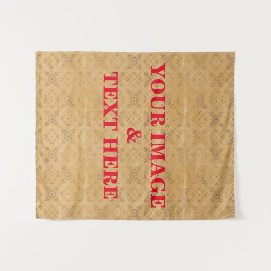 Aangepaste eigen foto en tekst wandkleed (Voorkant (horizontaal))