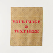 Aangepaste eigen foto en tekst wandkleed (Voorkant)