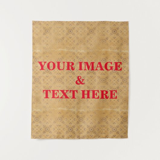 Aangepaste eigen foto en tekst wandkleed (Voorkant)