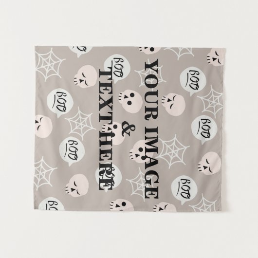 Aangepaste eigen foto en tekst wandkleed (Voorkant (horizontaal))