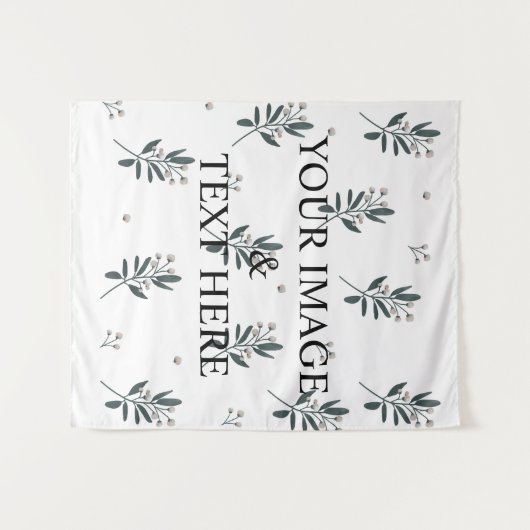 Aangepaste eigen foto en tekst wandkleed (Voorkant (horizontaal))