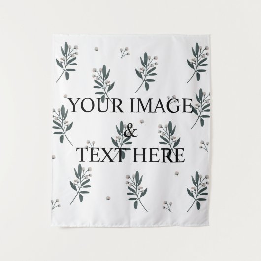 Aangepaste eigen foto en tekst wandkleed (Voorkant)