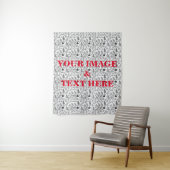 Aangepaste eigen foto en tekst wandkleed (In situ)