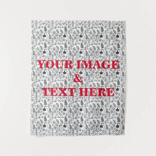 Aangepaste eigen foto en tekst wandkleed (Voorkant)