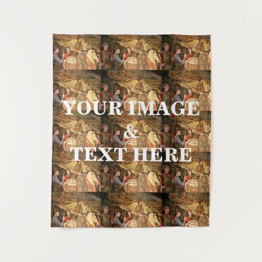 Aangepaste eigen foto en tekst wandkleed (Voorkant)