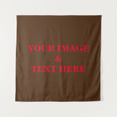 Aangepaste eigen foto en tekst wandkleed (Voorkant)