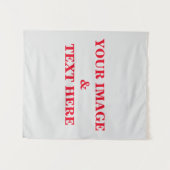 Aangepaste eigen foto en tekst wandkleed (Voorkant (horizontaal))