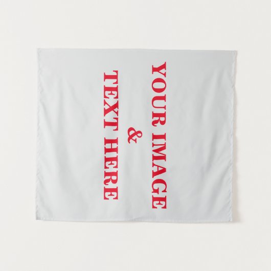 Aangepaste eigen foto en tekst wandkleed (Voorkant (horizontaal))