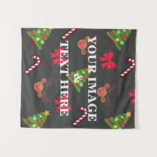 Aangepaste eigen foto- en tekstopmaak wandkleed (Voorkant (horizontaal))