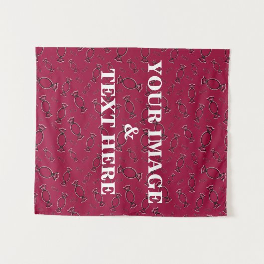 Aangepaste eigen foto- en tekstopmaak wandkleed (Voorkant (horizontaal))