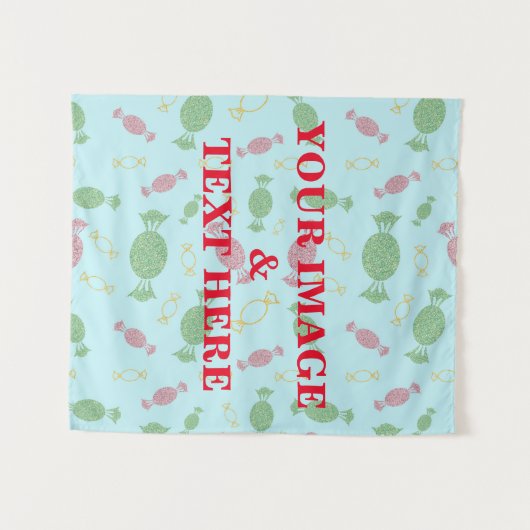 Aangepaste eigen foto- en tekstopmaak wandkleed (Voorkant (horizontaal))