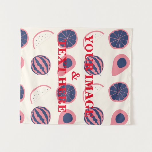 Aangepaste eigen foto- en tekstopmaak wandkleed (Voorkant (horizontaal))