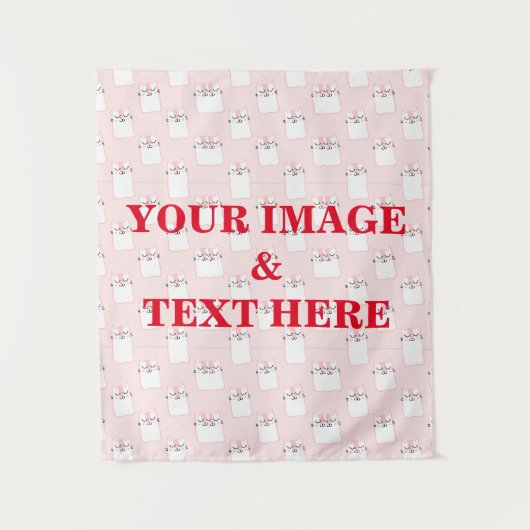 Aangepaste eigen foto- en tekstopmaak wandkleed (Voorkant)