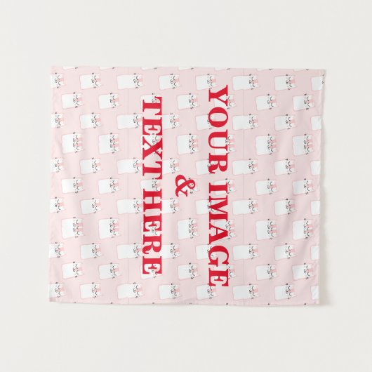 Aangepaste eigen foto- en tekstopmaak wandkleed (Voorkant (horizontaal))