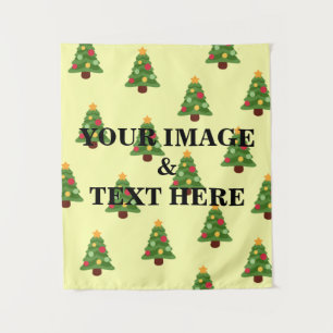 Aangepaste eigen foto- en tekstopmaak wandkleed