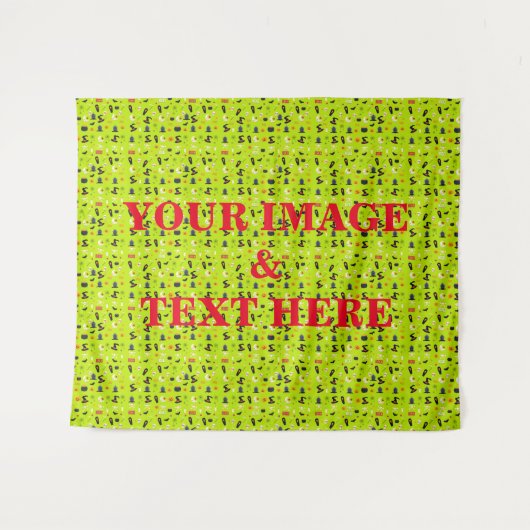 Aangepaste eigen foto- en tekstopmaak wandkleed (Voorkant (horizontaal))