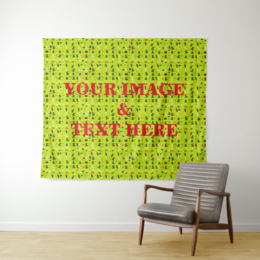 Aangepaste eigen foto- en tekstopmaak wandkleed (In Situ (horizontaal))