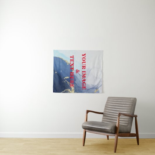 Aangepaste eigen foto- en tekstopmaak wandkleed (In Situ (horizontaal))