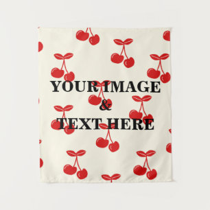 Aangepaste eigen foto- en tekstopmaak wandkleed