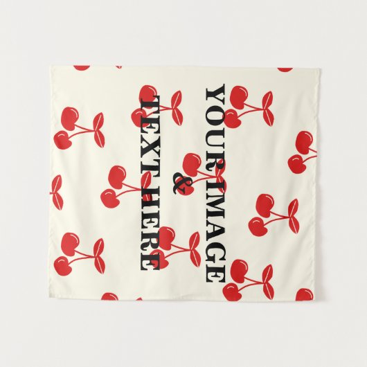 Aangepaste eigen foto- en tekstopmaak wandkleed (Voorkant (horizontaal))