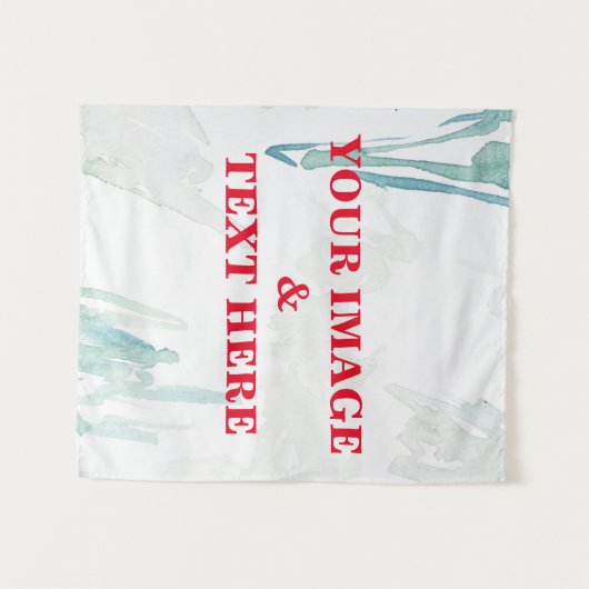 Aangepaste eigen foto- en tekstopmaak wandkleed (Voorkant (horizontaal))