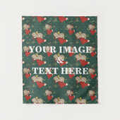 Aangepaste eigen foto- en tekstopmaak wandkleed (Voorkant)