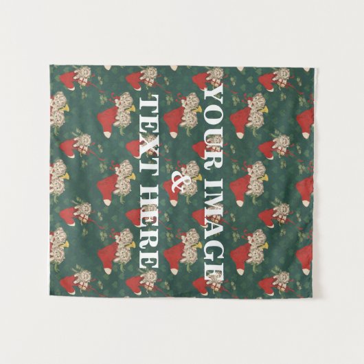 Aangepaste eigen foto- en tekstopmaak wandkleed (Voorkant (horizontaal))