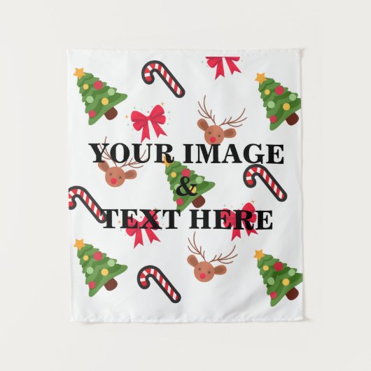 Aangepaste eigen foto- en tekstopmaak wandkleed (Voorkant)