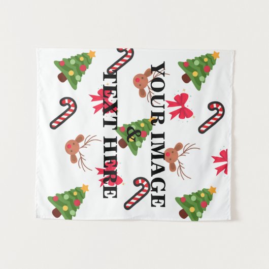 Aangepaste eigen foto- en tekstopmaak wandkleed (Voorkant (horizontaal))