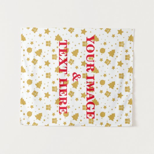 Aangepaste eigen foto- en tekstopmaak wandkleed (Voorkant (horizontaal))