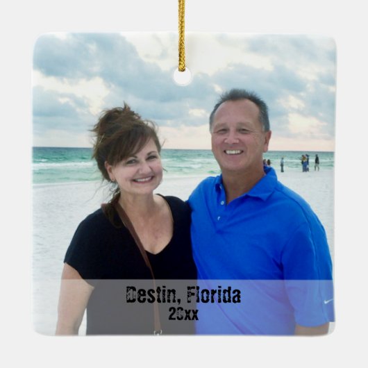 Aangepaste eigen foto-evaluaties van elke beach keramisch ornament (Achterkant)