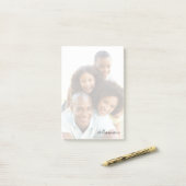 Aangepaste eigen foto Modern Trendy Script Typogra Post-it® Notes (Op bureau)