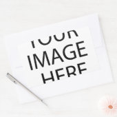 Aangepaste eigen foto rechthoekige sticker (Envelop)