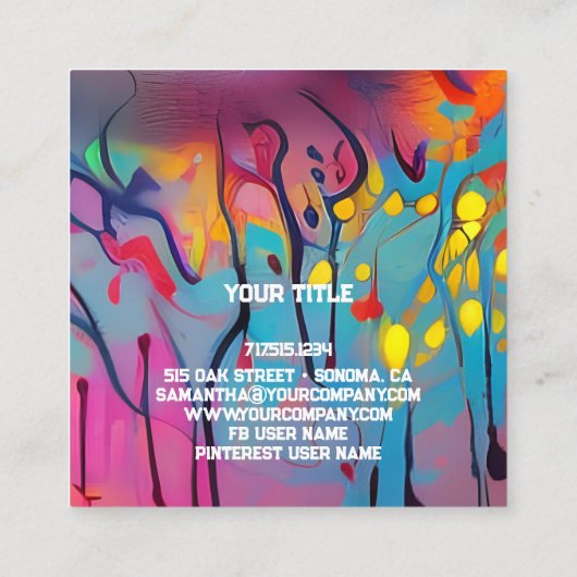 Aangepaste eigen foto vierkante visitekaartje (Achterkant)