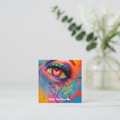 Aangepaste eigen foto vierkante visitekaartje (Staand voorkant)