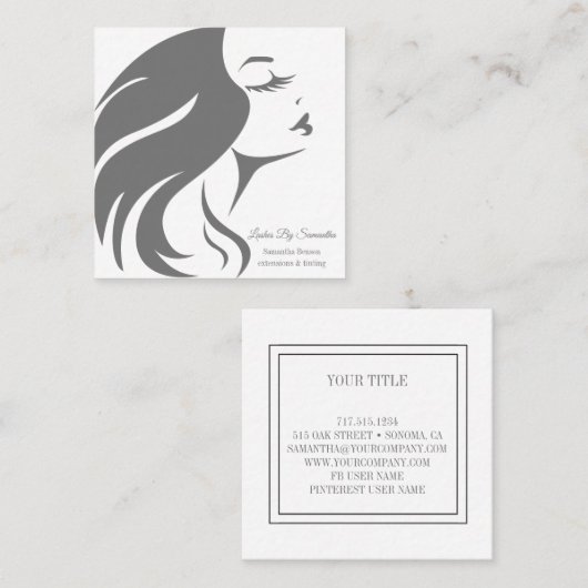 Aangepaste eigen foto vierkante visitekaartje (Voorkant / Achterkant)