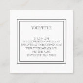 Aangepaste eigen foto vierkante visitekaartje (Achterkant)