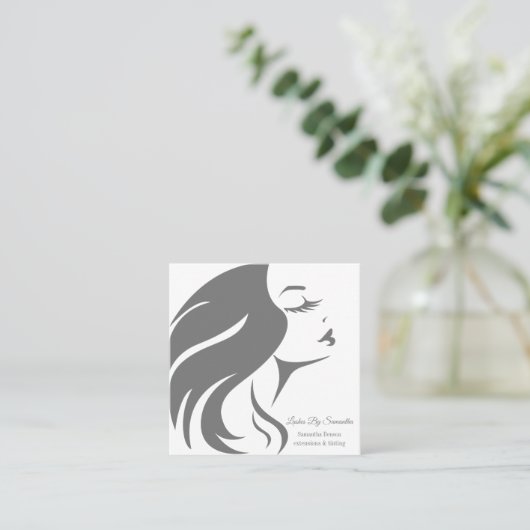 Aangepaste eigen foto vierkante visitekaartje (Staand voorkant)