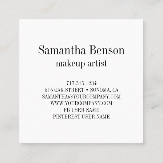 Aangepaste eigen foto vierkante visitekaartje (Achterkant)