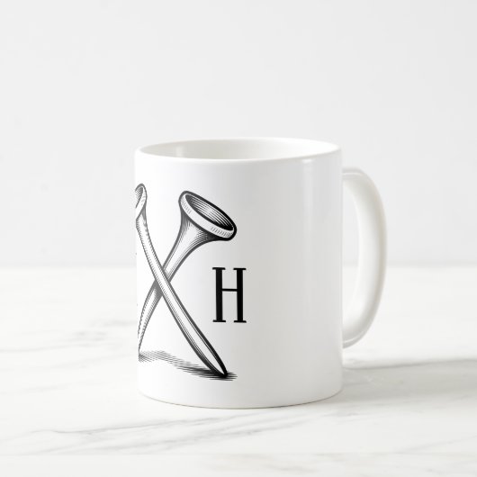 Aangepaste eigen golf monogram koffiemok (Voorkant rechts)