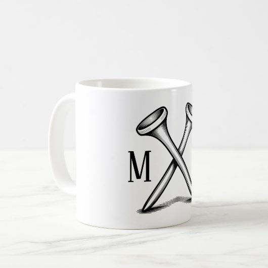 Aangepaste eigen golf monogram koffiemok (Voorkant links)