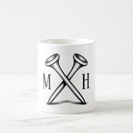 Aangepaste eigen golf monogram koffiemok (Center)