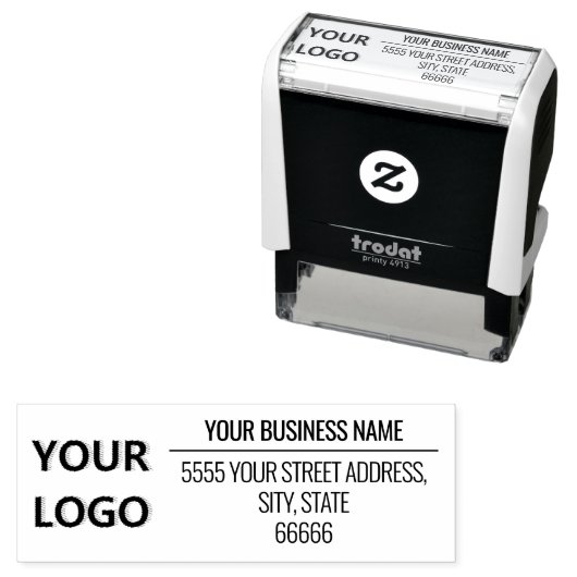 Aangepaste eigen Logo Adres Zelfinkend stempel (In situ)