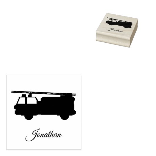 Aangepaste eigen naam vuurvrachtwagen rubberstempel (Gestempeld)